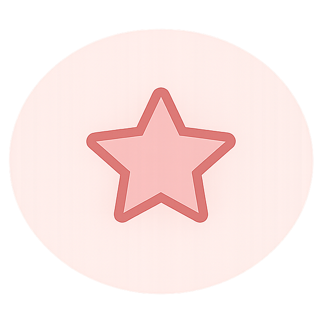 Pink star icon on a light pink circle with a white background